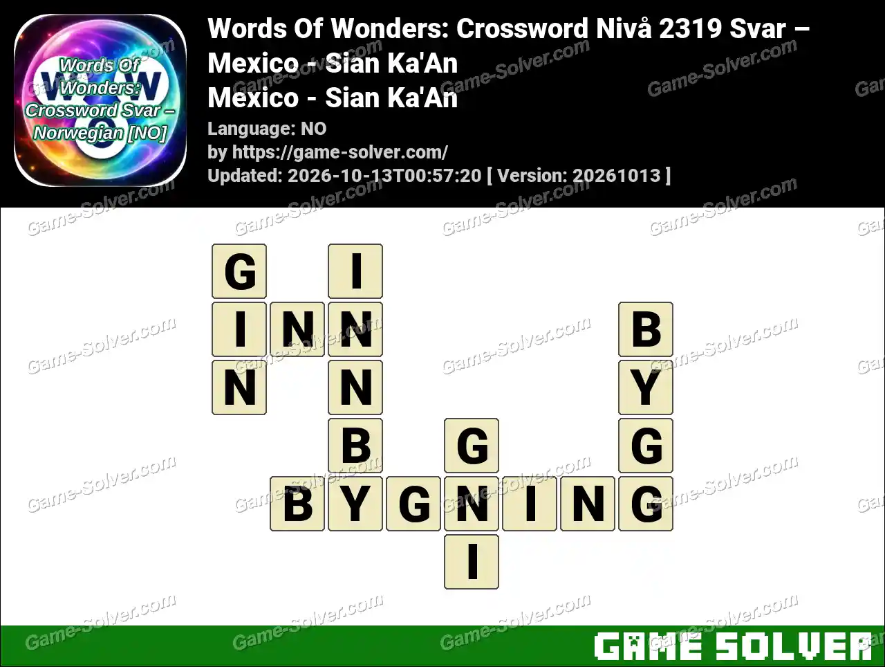 Words Of Wonders: Crossword Nivå 2319 Svar – Mexico – Sian Ka’An